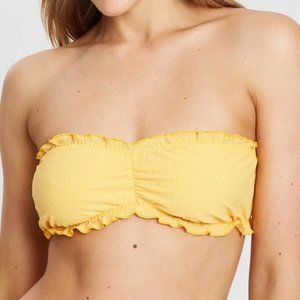 Solid & Striped Audrey Bikini Top Yellow Pucker Size Large